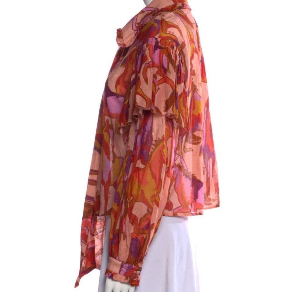 Vibrant Multicolor Ruffled Blouse - image 5